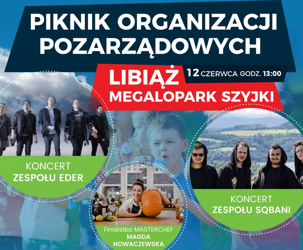 Plakat promujacy Piknik Organizacji Pozarządowych
